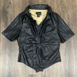 House of Harlow Leather Top